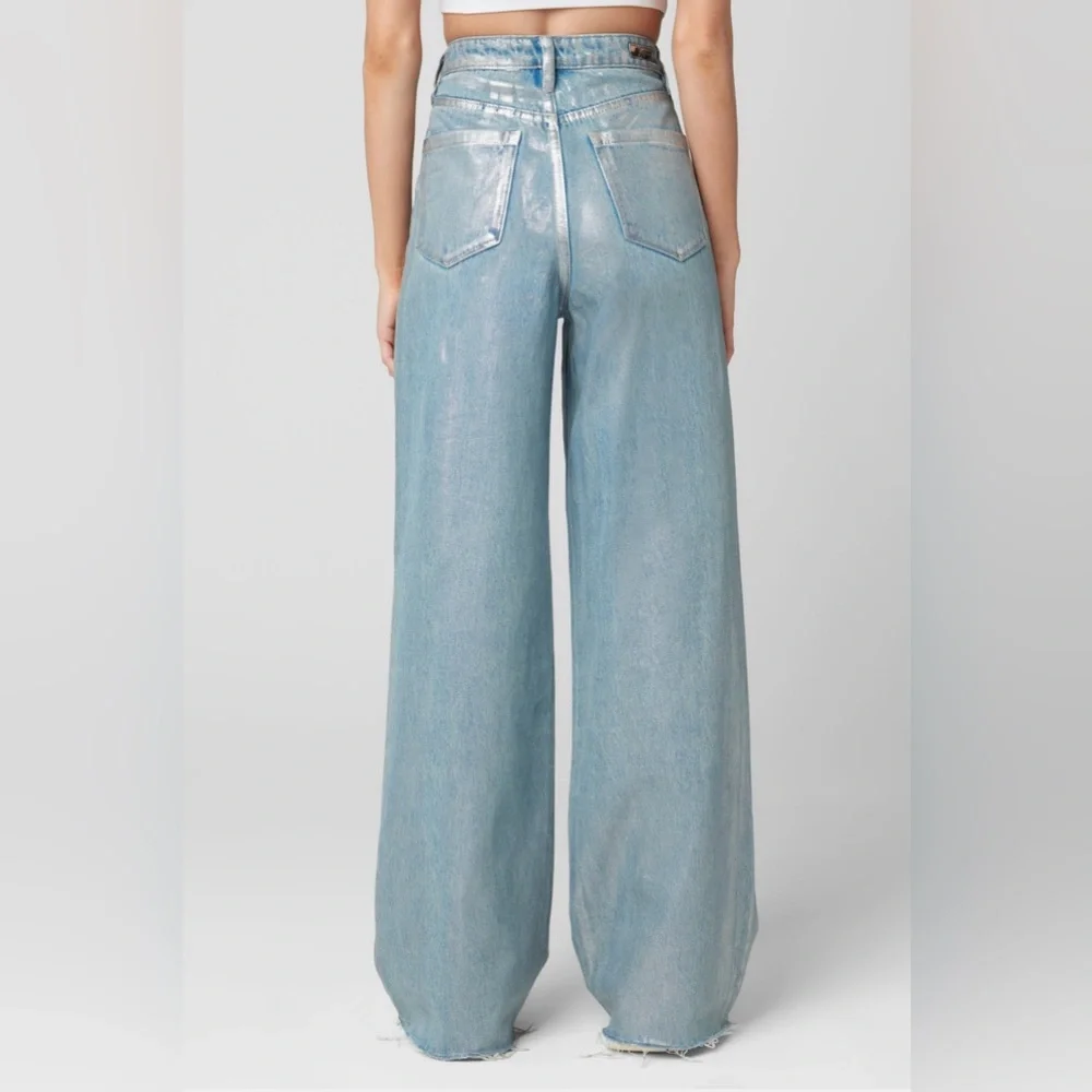 BLANKNYC in Silver Star Rib cage Wide Leg Denim Pant- New with tags! - Picture 4 of 6